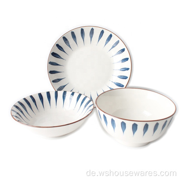 Modernes Design beliebter Pad -Druckkeramikgeschirrset Set